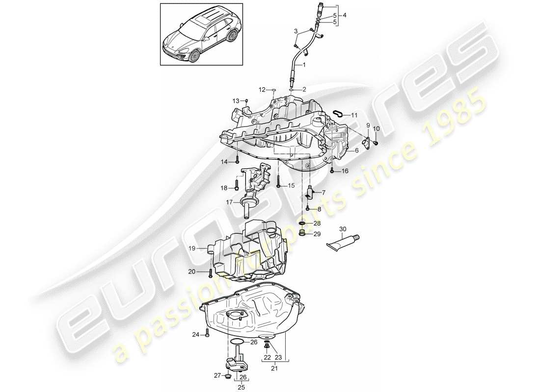 porsche cayenne e2 (2014) oil-conducting housing part diagram