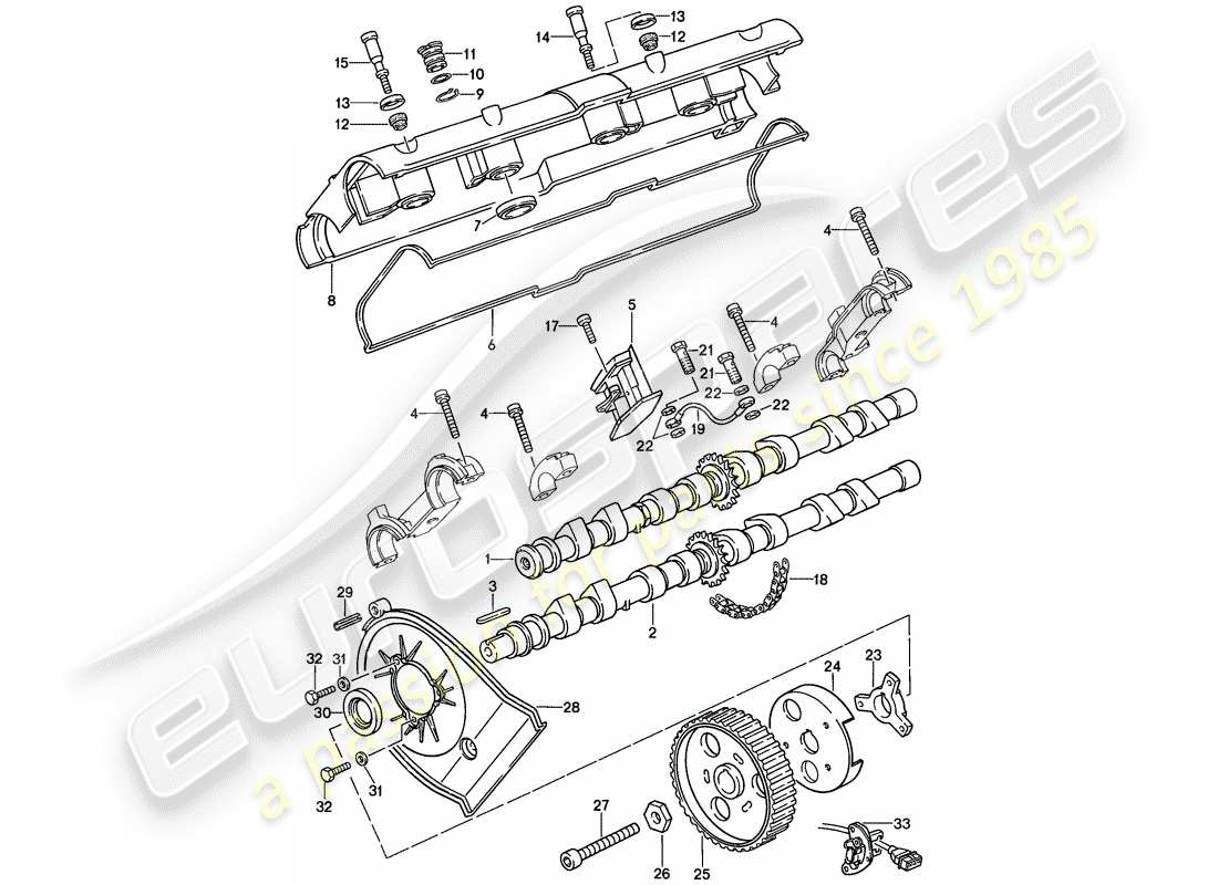 porsche 944 (1987) camshaft part diagram