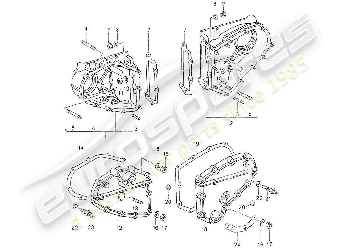 porsche 964 (1992) chain case part diagram