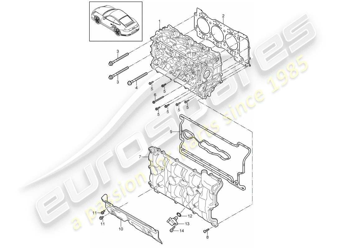 porsche 911 t/gt2rs (2013) cylinder head part diagram