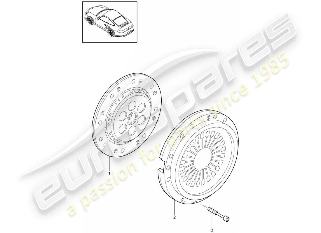 porsche 911 t/gt2rs (2013) clutch part diagram