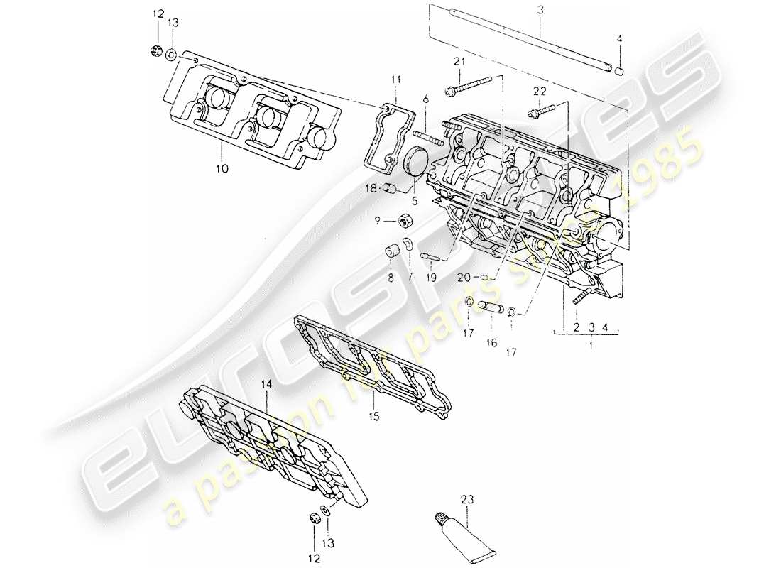 porsche 964 (1992) camshaft housing part diagram