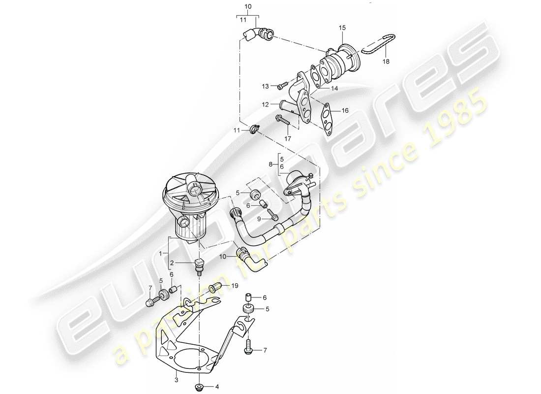 porsche cayenne (2004) secondary air pump part diagram