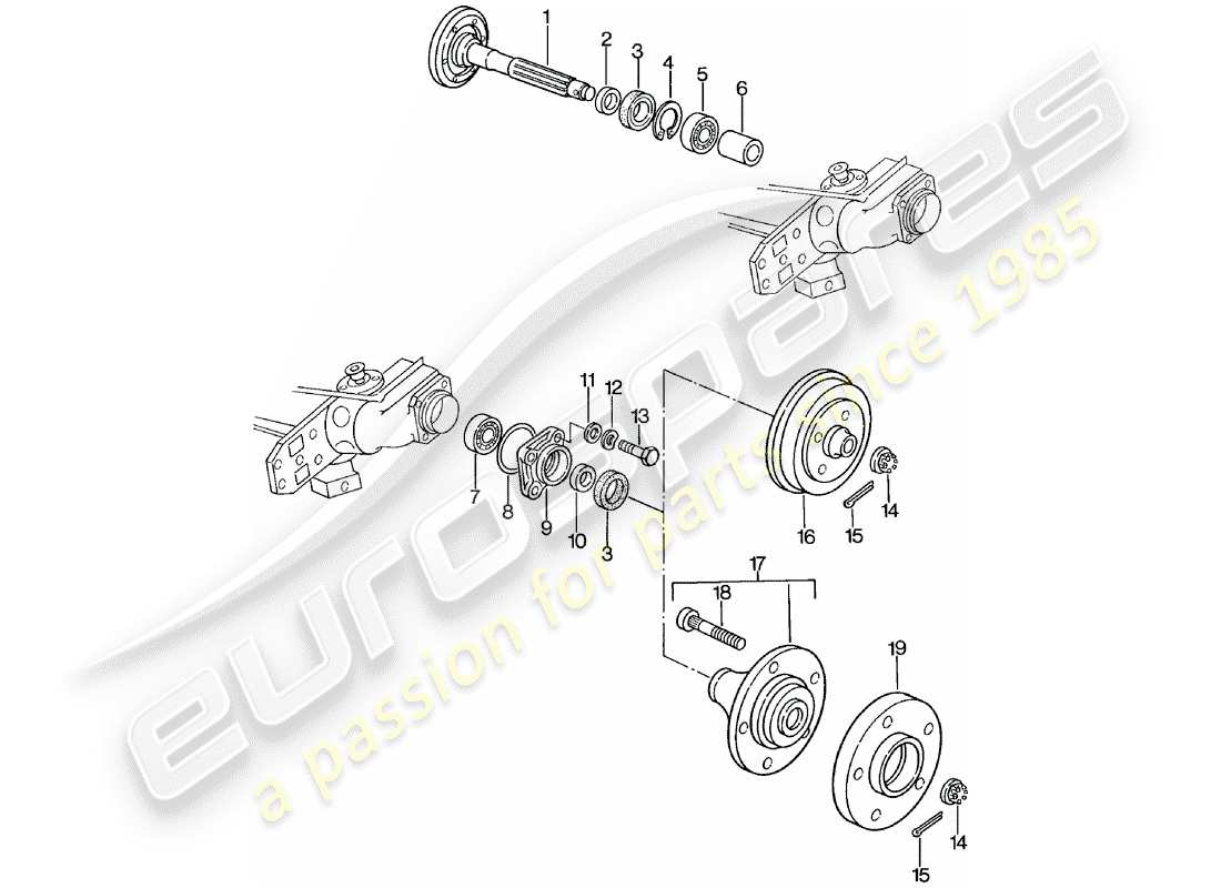 porsche 924 (1982) rear wheel shaft - lubricants part diagram