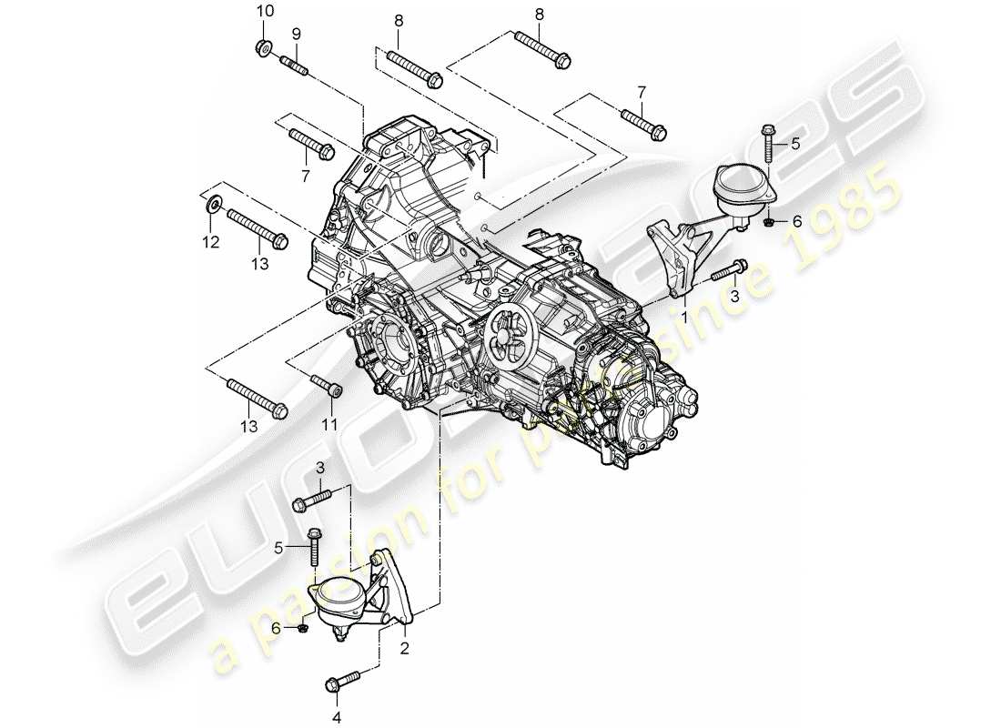 porsche boxster 987 (2007) manual gearbox part diagram