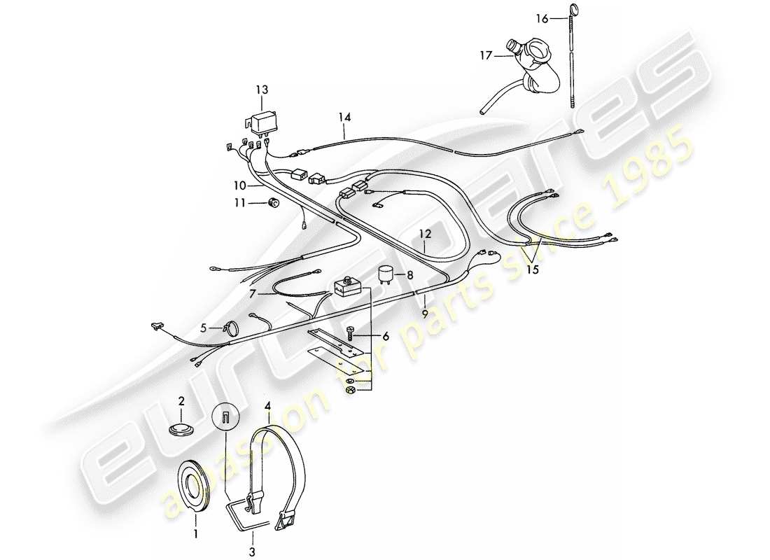 porsche 911 (1971) air conditioner - electrical components - accessories - not for: - (usa) part diagram