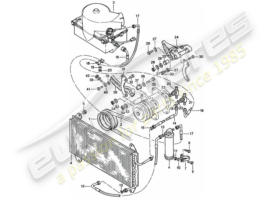 porsche 924 (1979) air conditioner - - d >> - mj 1978 part diagram