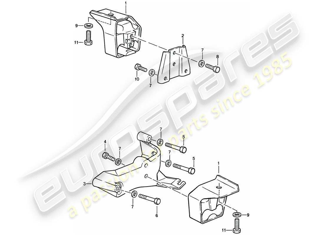 porsche 924s (1987) transmission suspension - for - automatic transmission part diagram