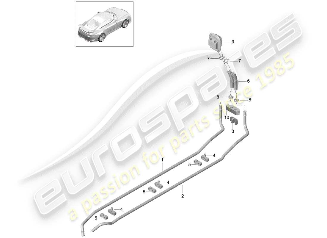 porsche 991r/gt3/rs (2016) heater part diagram