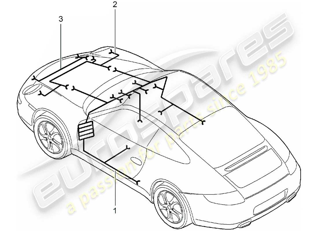 porsche 997 (2008) wiring harnesses part diagram