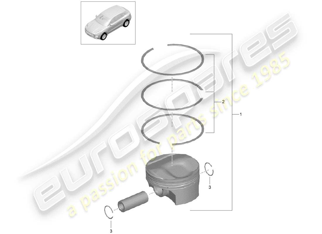 porsche macan (2015) piston part diagram