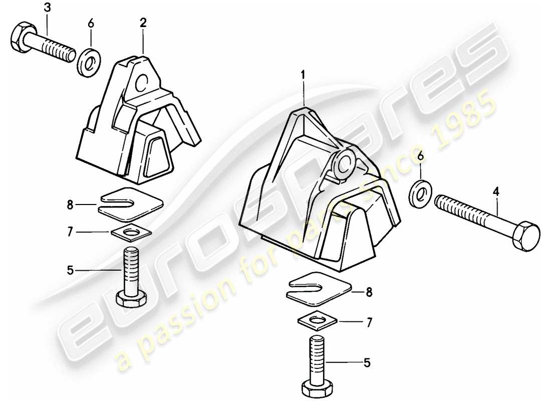 porsche 928 (1981) transmission suspension - automatic transmission part diagram