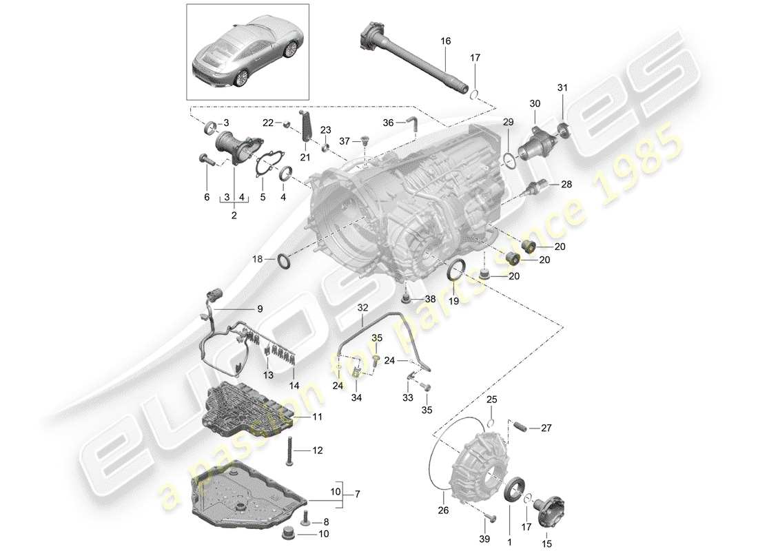 porsche 991 gen. 2 (2020) - pdk - part diagram