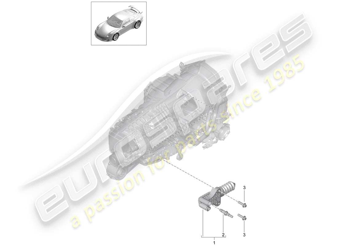 porsche 991r/gt3/rs (2016) clutch slave cylinder part diagram