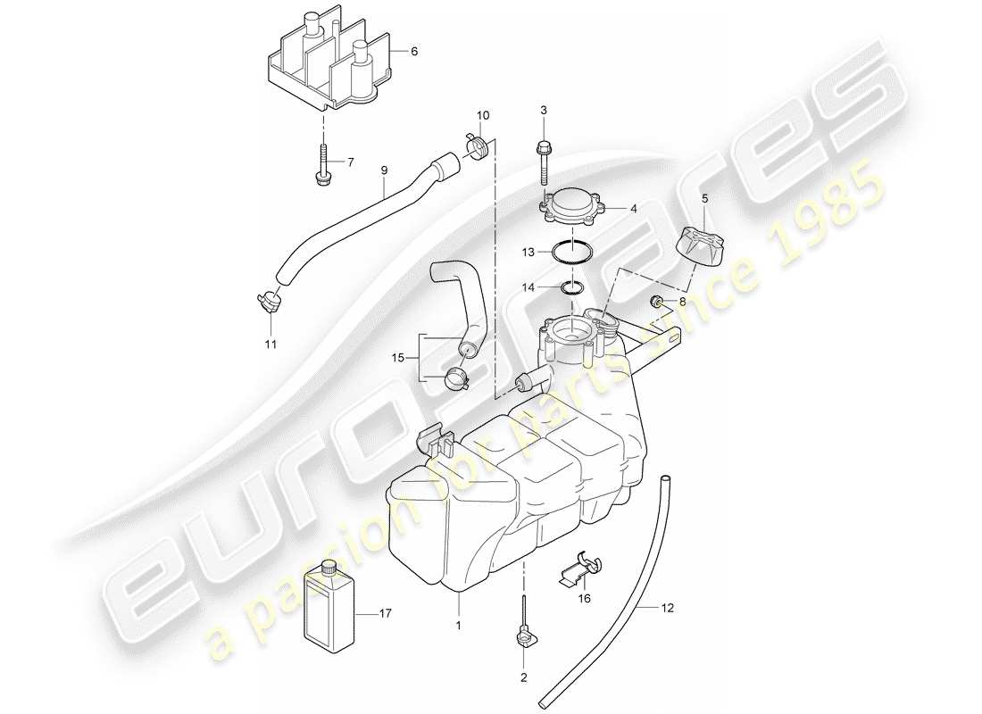 porsche 997 (2008) water cooling 4 part diagram