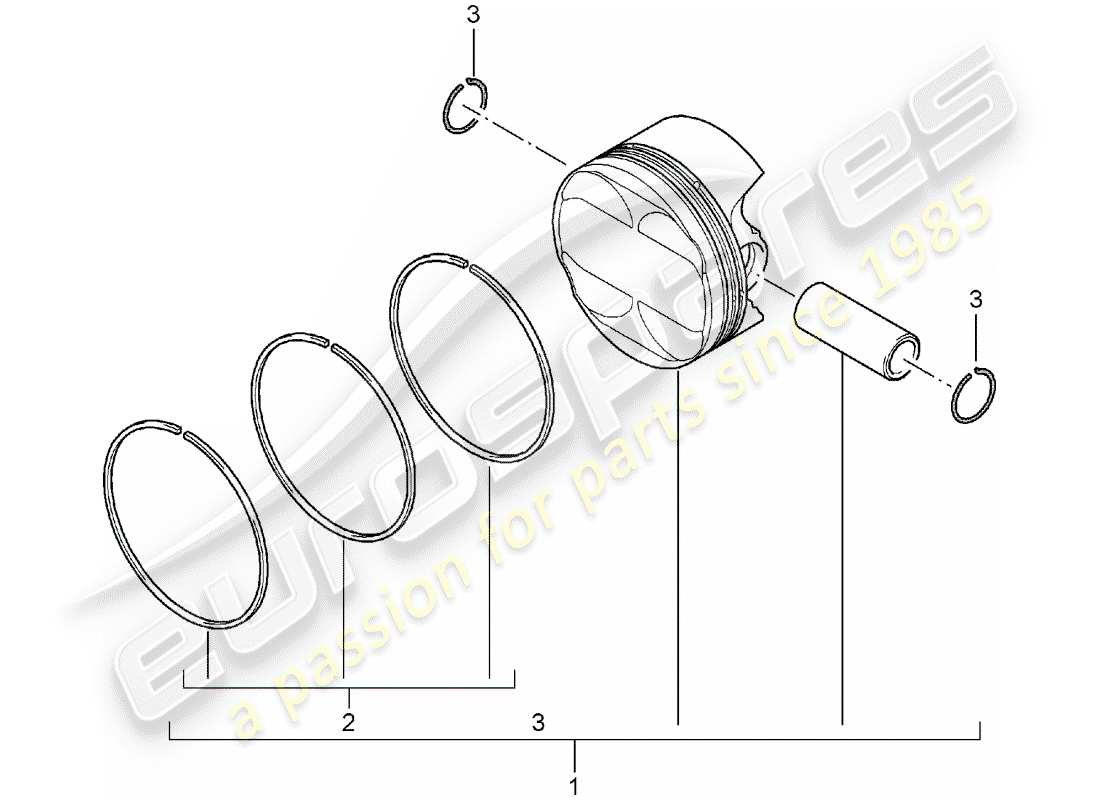 porsche 997 (2008) piston part diagram