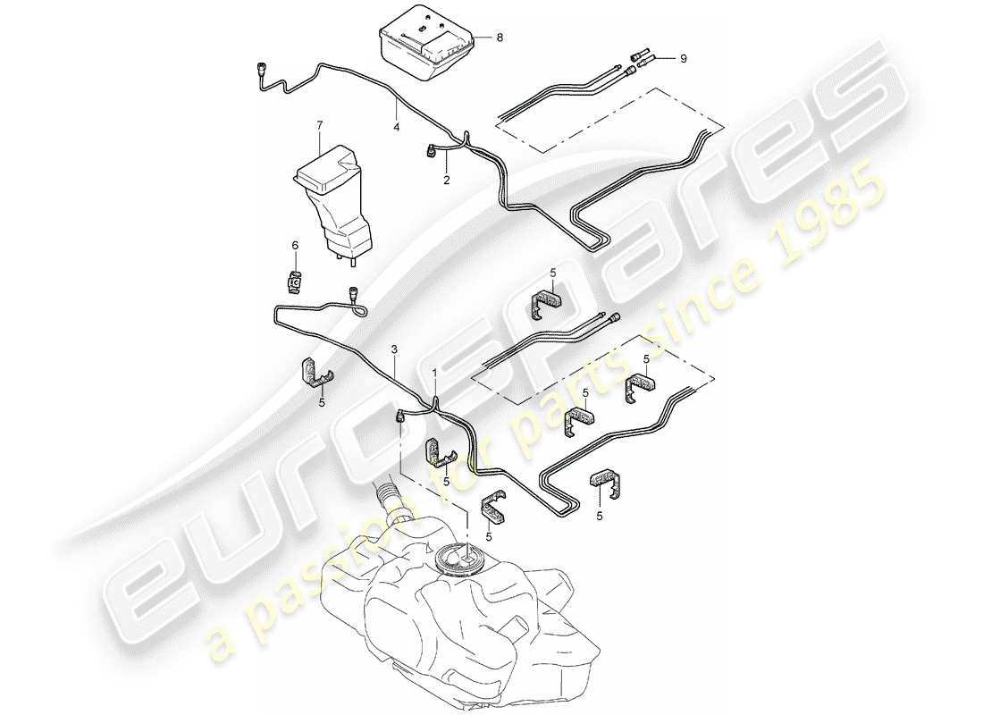 porsche 997 (2008) fuel system part diagram