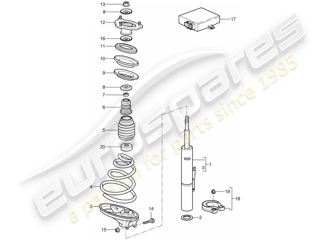 porsche 997 (2008) suspension part diagram