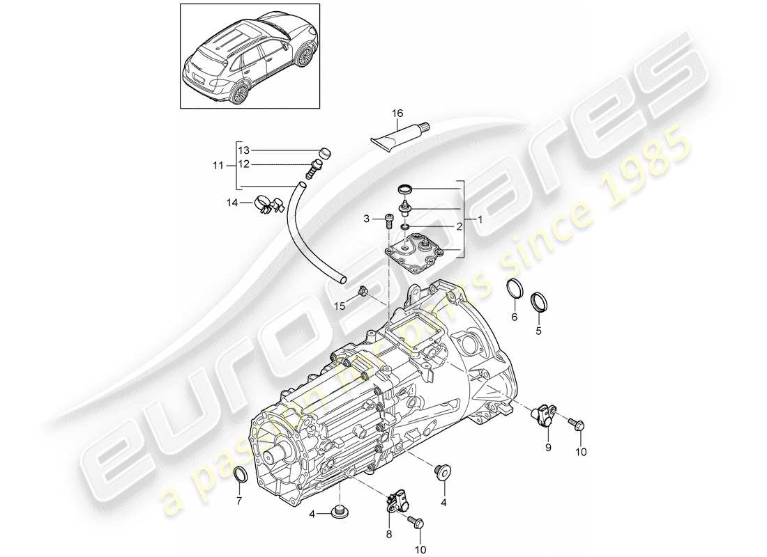 porsche cayenne e2 (2014) replacement transmission part diagram