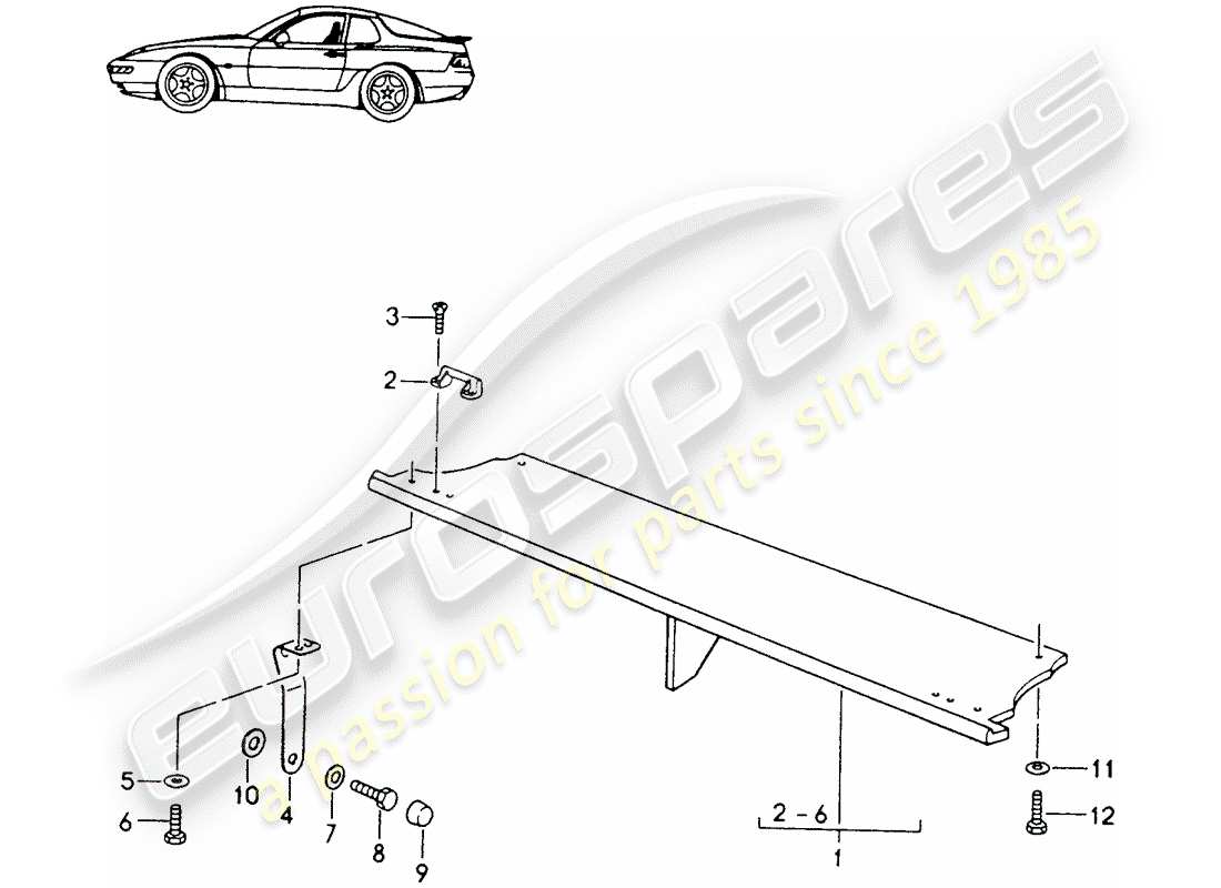 porsche seat 944/968/911/928 (1991) rear luggage dump - complete - d - mj 1993>> - mj 1994 part diagram