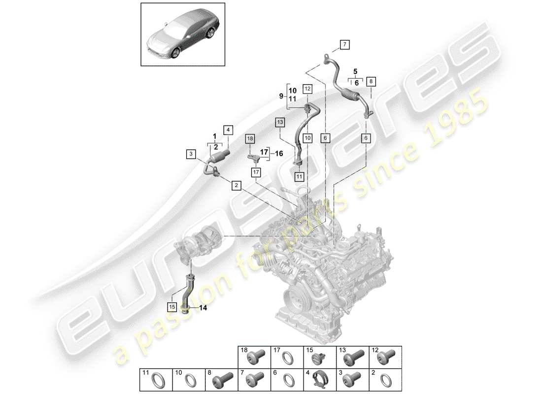 porsche panamera 971 (2019) water cooling for part diagram