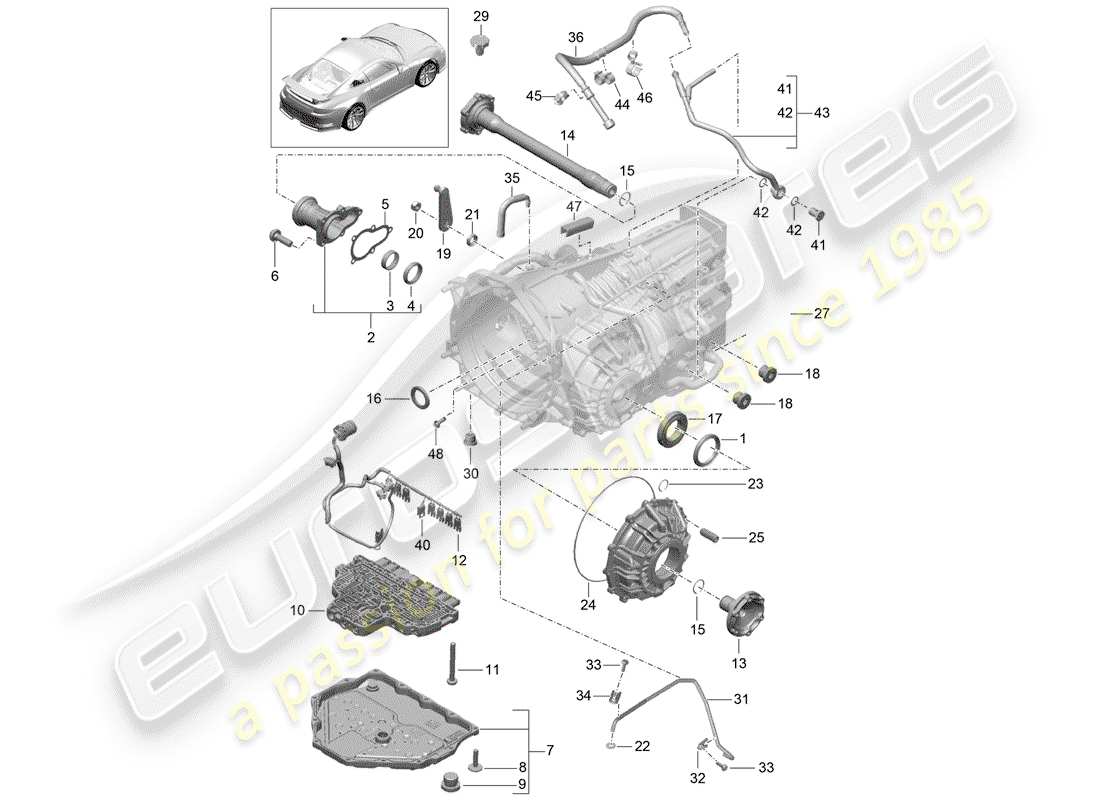 porsche 991r/gt3/rs (2016) - pdk - part diagram