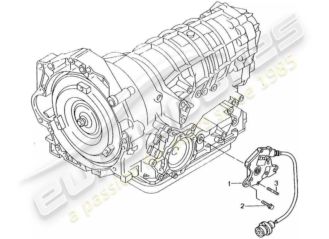 porsche 996 (2005) tiptronic - operating mechanism - seal strip - housing - d >> - mj 2001 part diagram