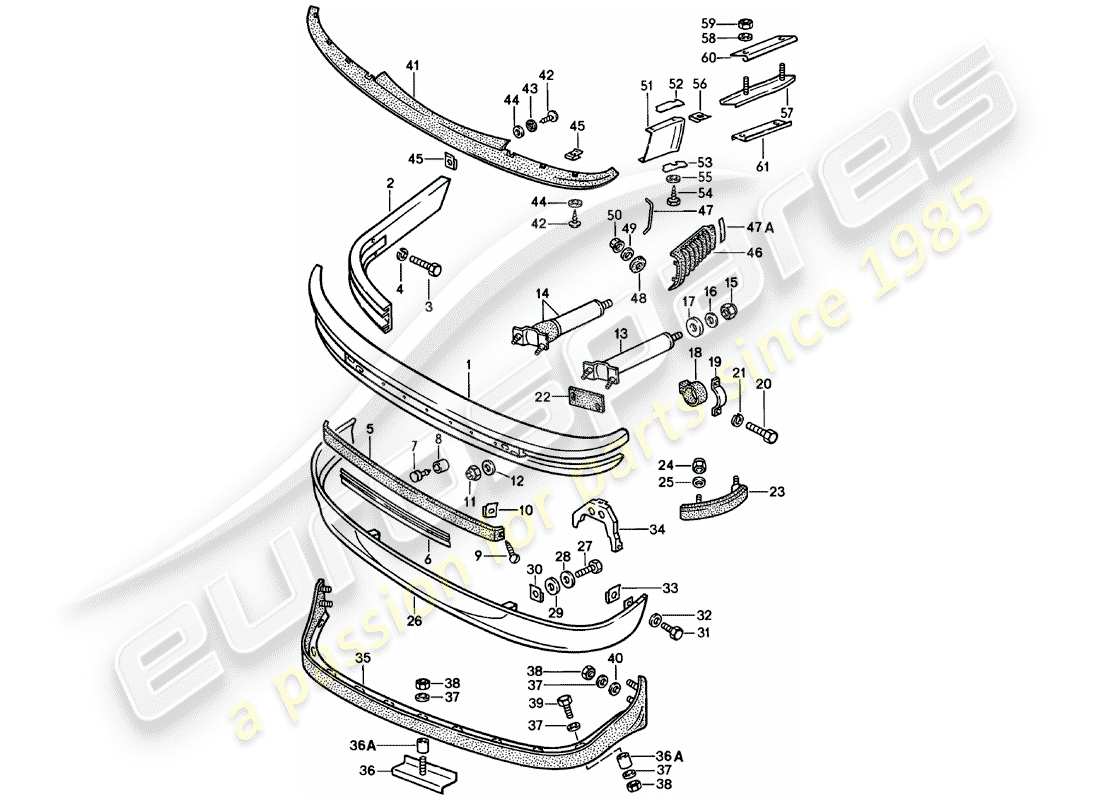 porsche 911 (1980) bumper part diagram