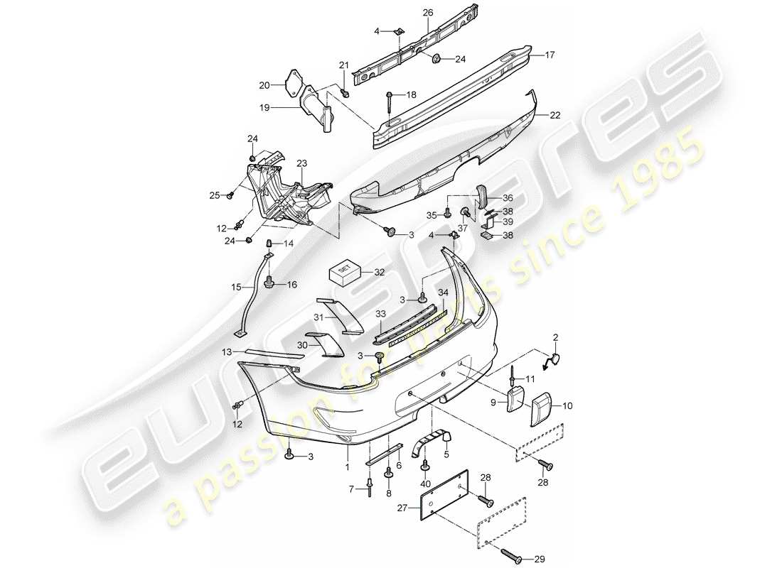 porsche 997 gt3 (2011) bumper part diagram