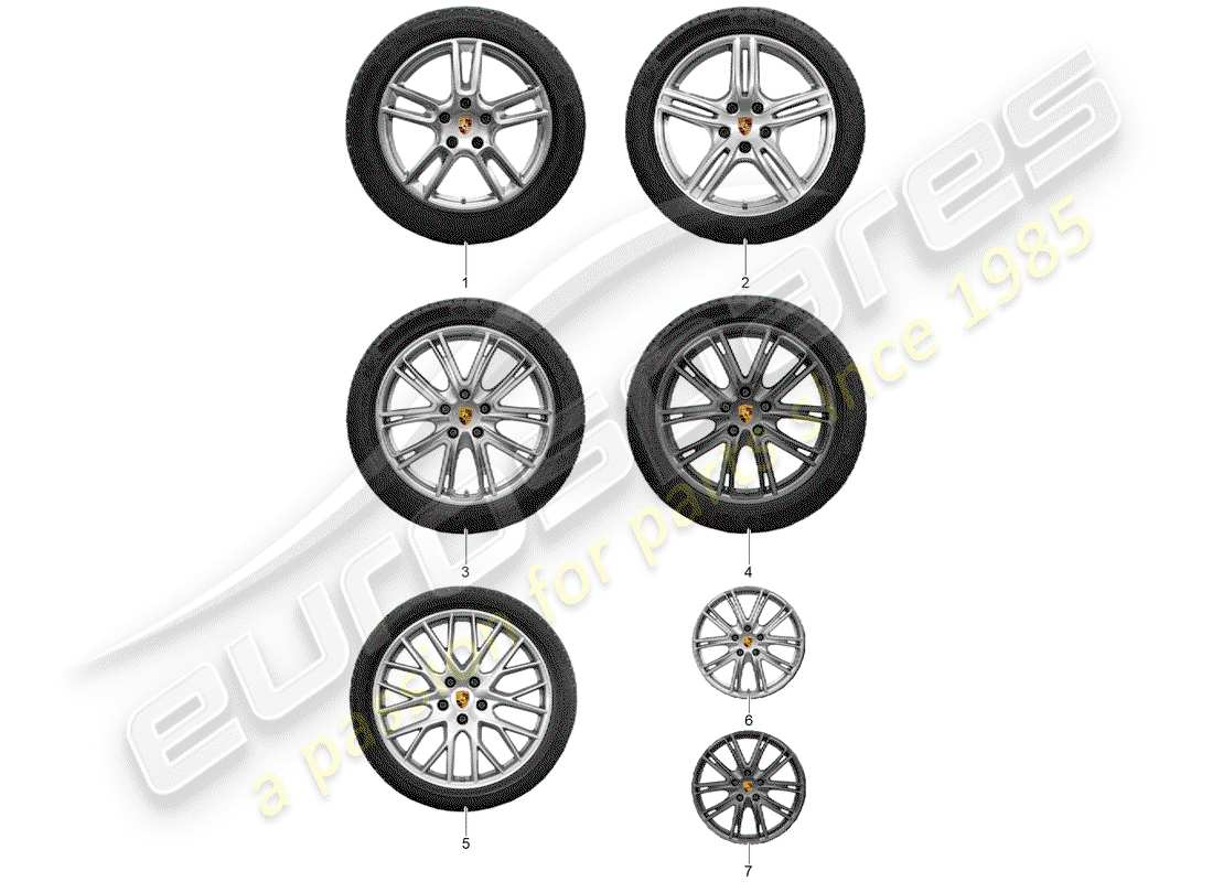 porsche tequipment panamera (2012) wheel disc 'alum' with winter part diagram