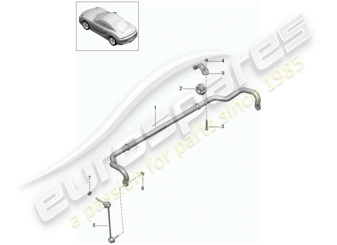 porsche cayman 981 (2015) stabilizer part diagram