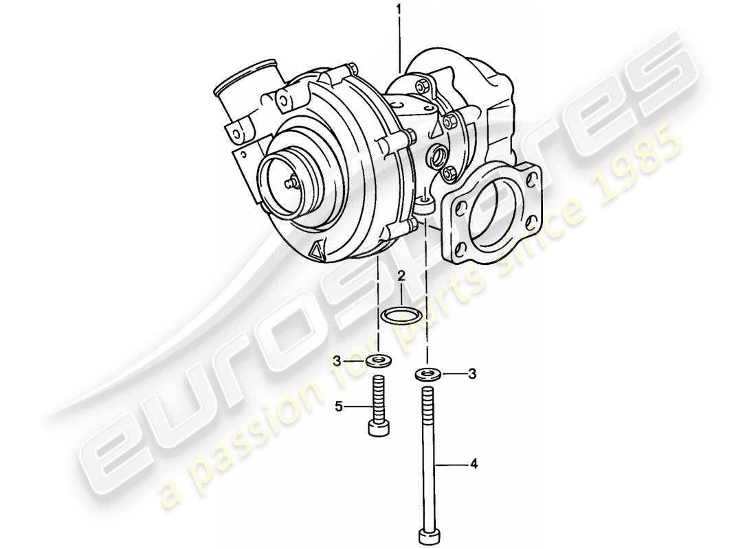 porsche 944 (1987) exhaust gas turbocharger part diagram