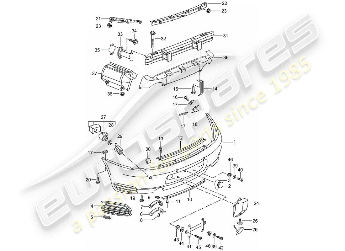 porsche 996 (2005) bumper part diagram