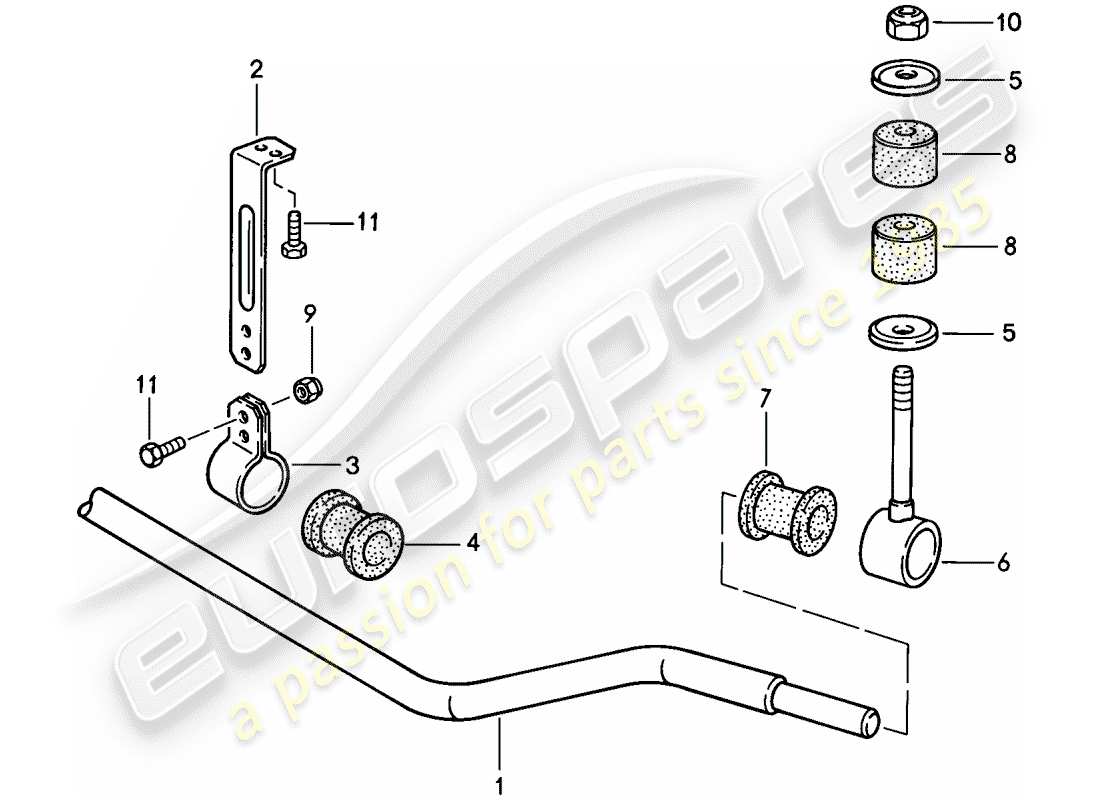 porsche 944 (1986) stabilizer part diagram