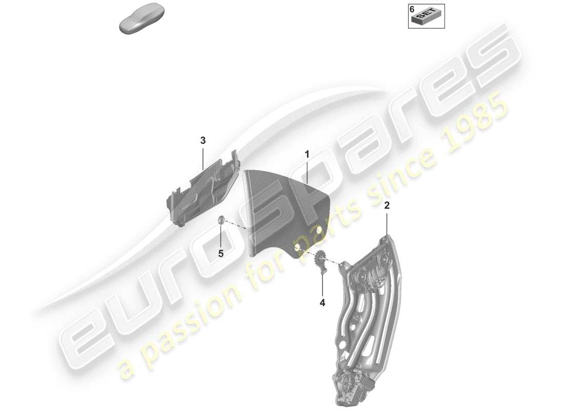 porsche 2020 side window part diagram