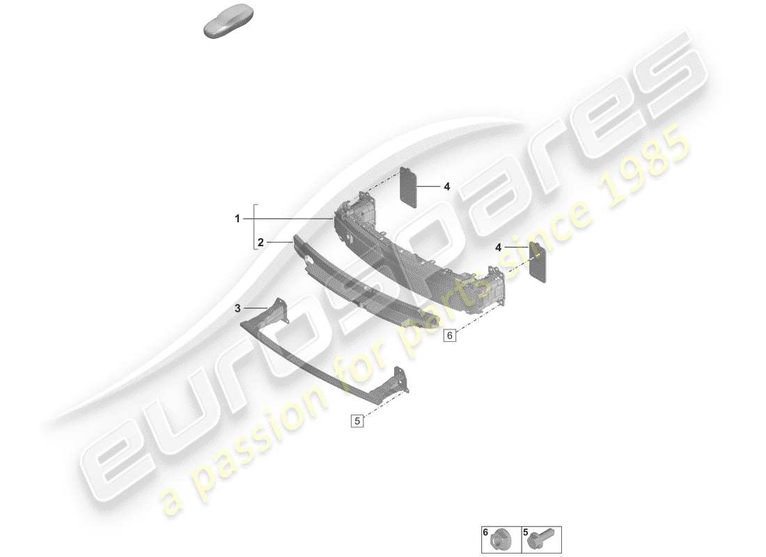 porsche 2020 bumper bracket part diagram