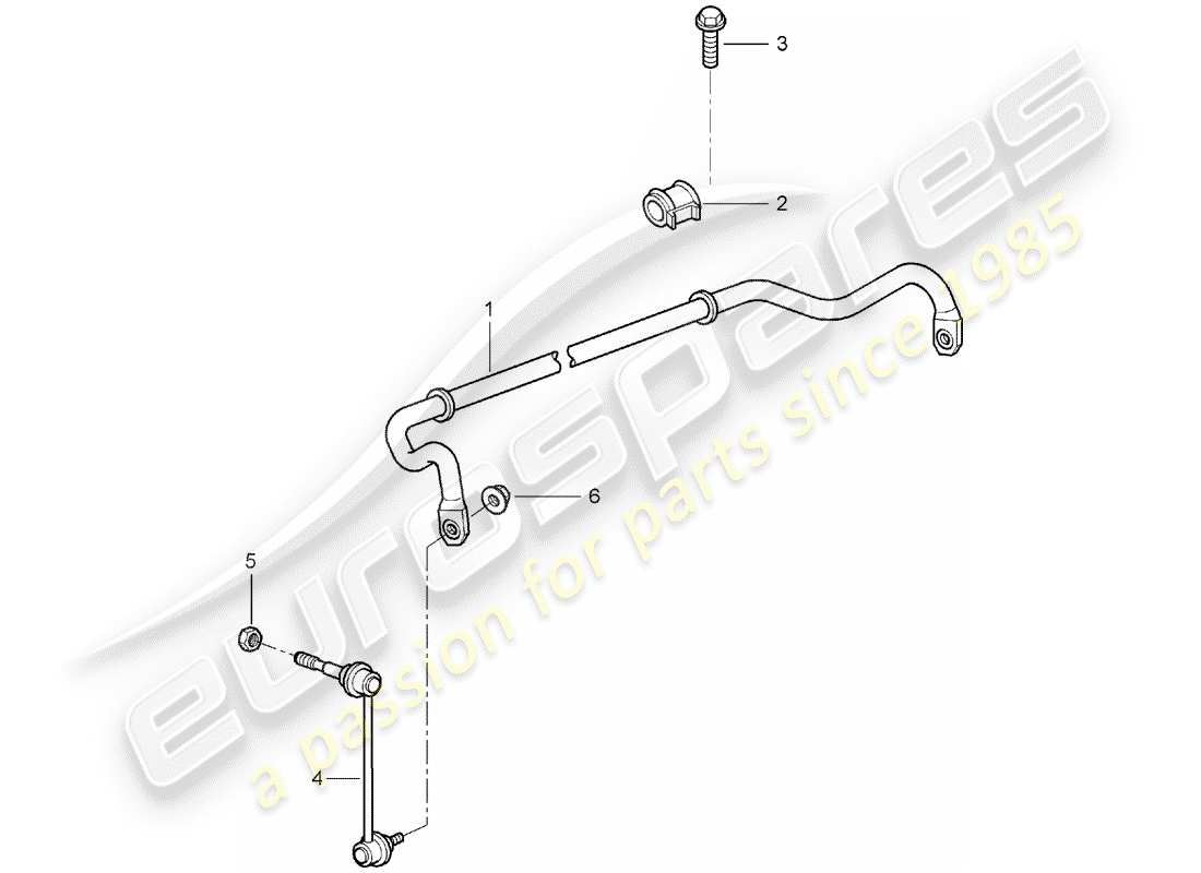 porsche boxster 987 (2006) stabilizer part diagram