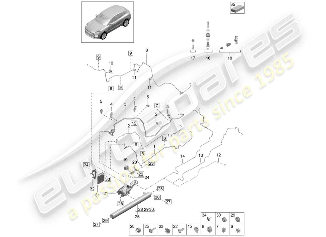 porsche macan (2019) self levelling system part diagram