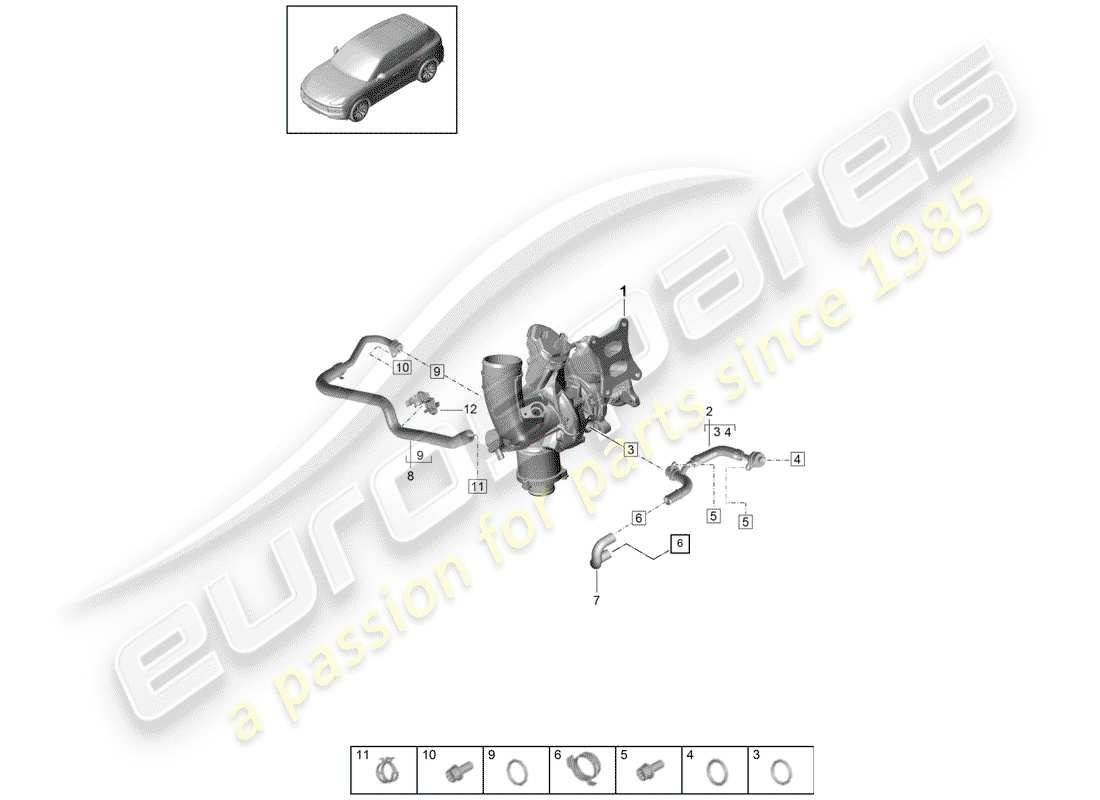 porsche cayenne e3 (2019) water cooling for part diagram