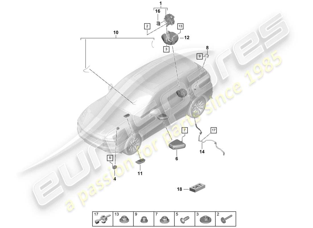 porsche cayenne e3 (2019) compressor part diagram