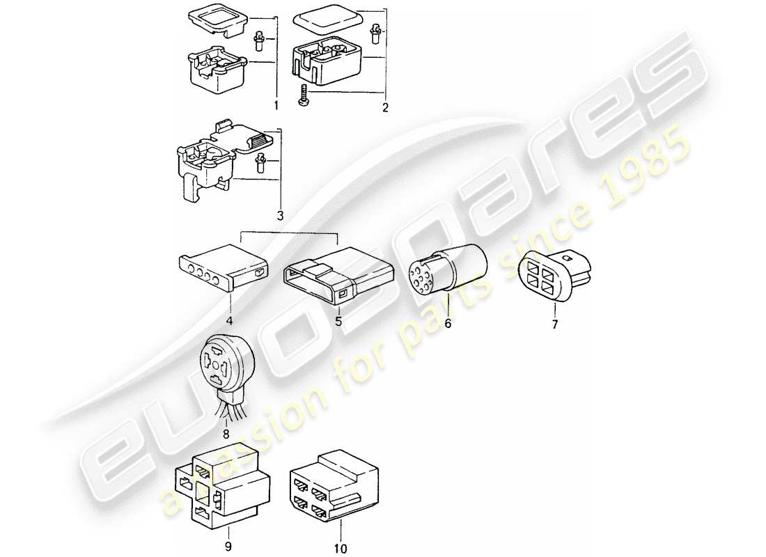 porsche 964 (1991) connector housing - 4-pole part diagram