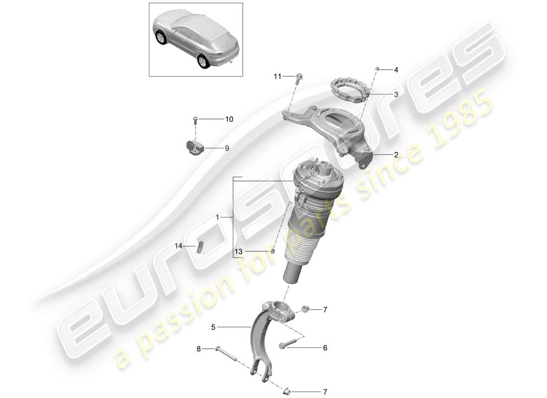 porsche macan (2014) air spring part diagram