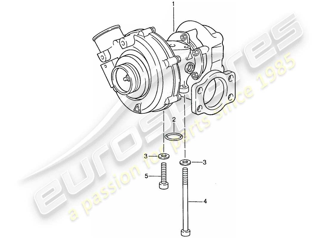 porsche 944 (1991) exhaust gas turbocharger part diagram