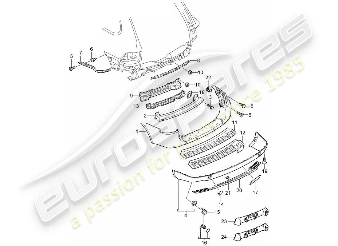 porsche cayenne (2003) lining part diagram