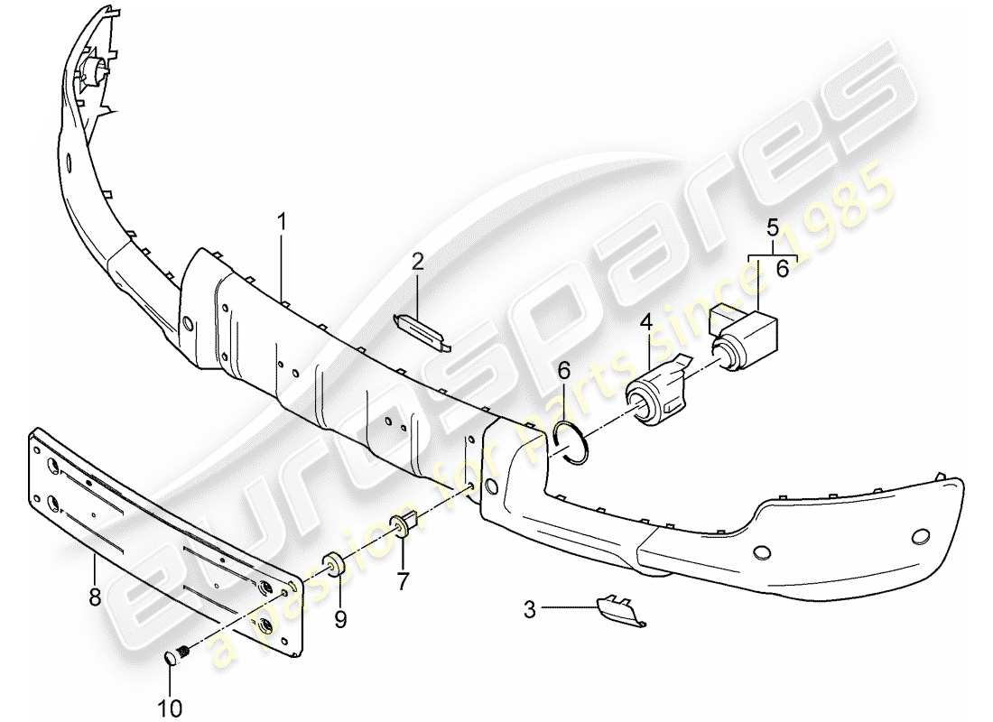 porsche cayenne (2006) bumper guards part diagram