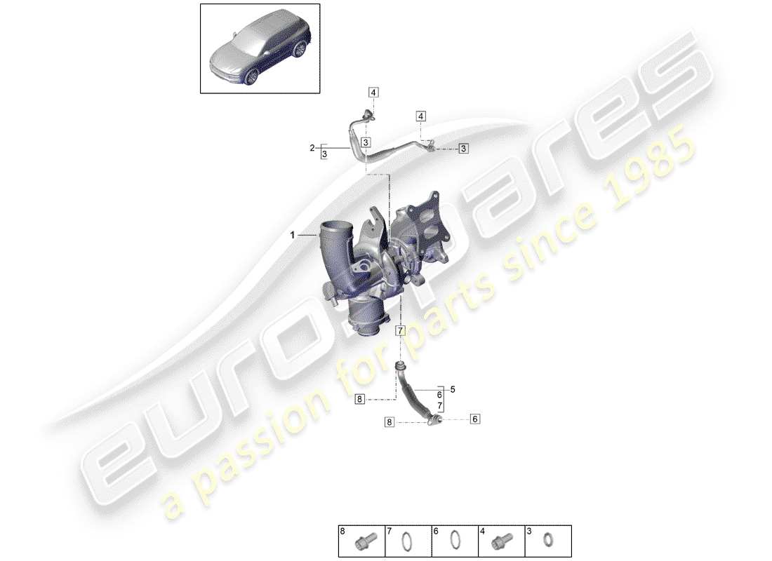 porsche cayenne e3 (2020) oil pressure line for part diagram