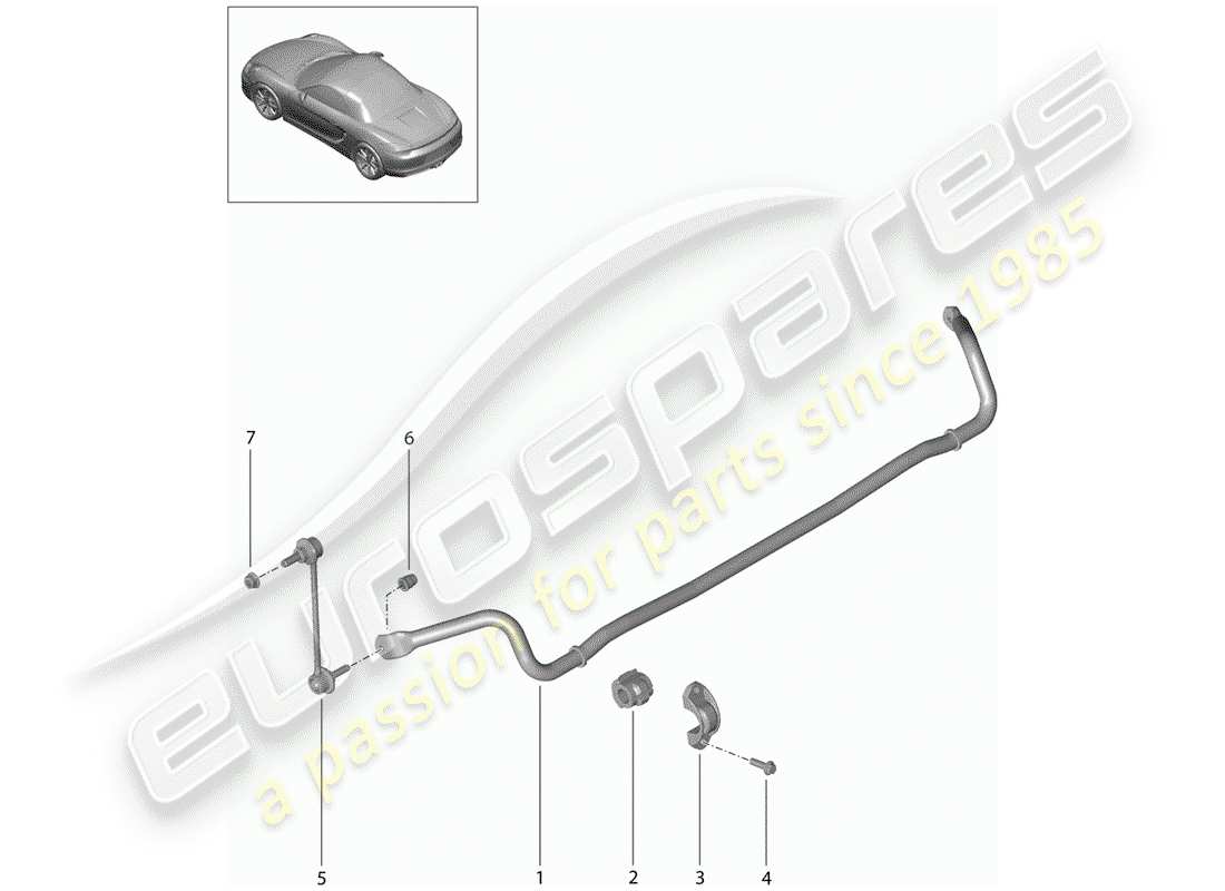 porsche boxster 981 (2012) stabilizer parts diagram