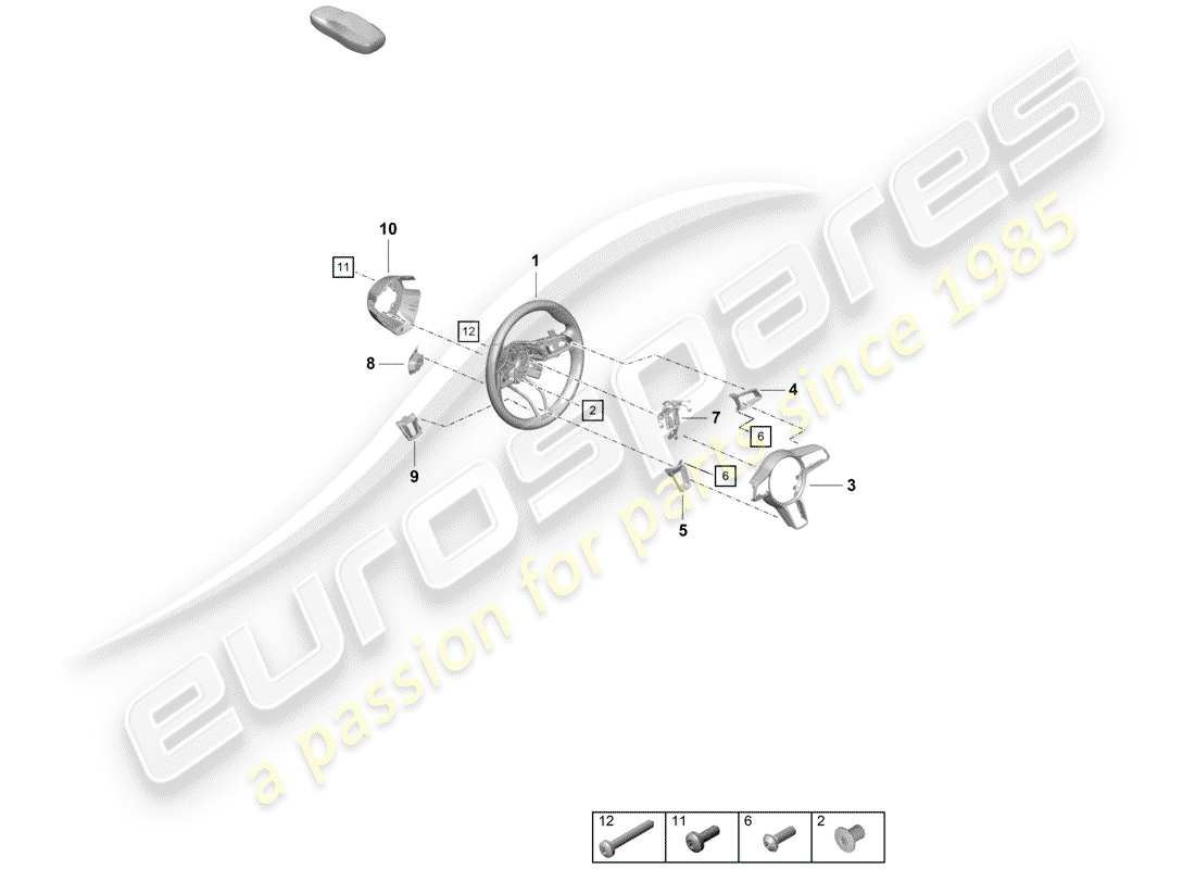 porsche boxster spyder (2020) steering wheel part diagram