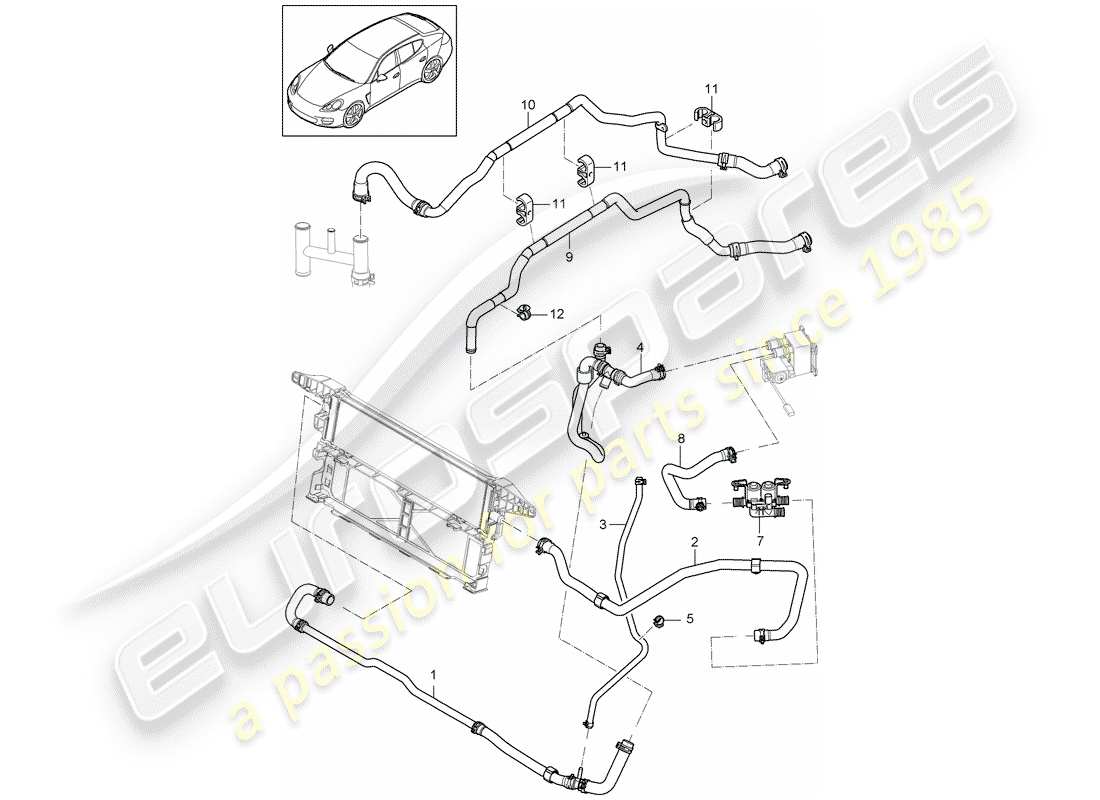 porsche panamera 970 (2011) hybrid part diagram