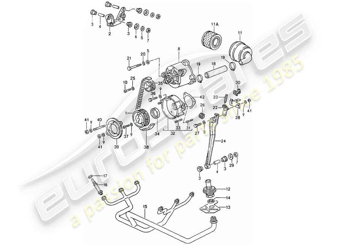 porsche 964 (1992) air injection part diagram